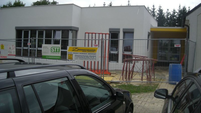 Baustelle des Kindergartens in Steinberg