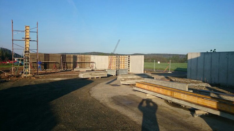 Baustelle der Einbauhalle in Steinberg